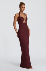 Fioreclo Charlotta Maxi Dress in Cherry Lacquer