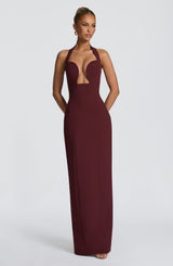Fioreclo Charlotta Maxi Dress in Cherry Lacquer