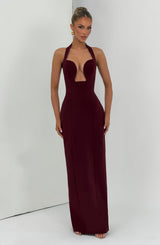 Fioreclo Charlotta Maxi Dress in Cherry Lacquer