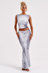 Fioreclo Charmelle Top in Grey Body Print