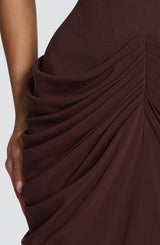 Fioreclo Chiarra Maxi Dress in Plum Brown