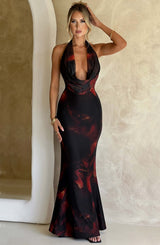 Fioreclo Chrisella Maxi Dress in Fire Print