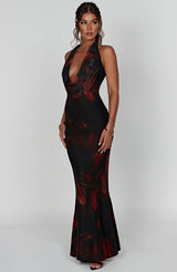 Fioreclo Chrisella Maxi Dress in Fire Print