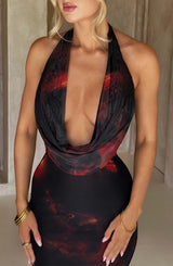 Fioreclo Chrisella Maxi Dress in Fire Print