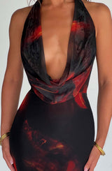 Fioreclo Chrisella Maxi Dress in Fire Print