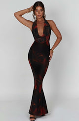 Fioreclo Chrisella Maxi Dress in Fire Print