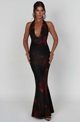 Fioreclo Chrisella Maxi Dress in Fire Print
