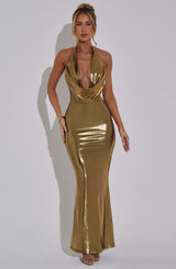 Fioreclo Chrisella Maxi Dress in Gold