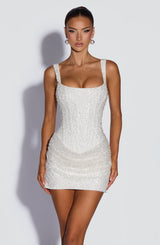 Fioreclo Christabella Mini Dress in Ivory Sparkle