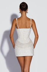 Fioreclo Christabella Mini Dress in Ivory Sparkle
