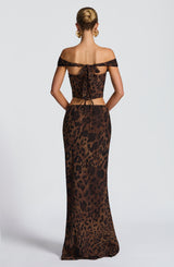 Fioreclo Chrysalie Maxi Skirt in Leopard Print