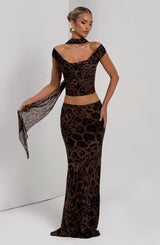 Fioreclo Chrysalie Maxi Skirt in Leopard Print