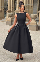 Fioreclo Clarabelle Midi Dress in Black