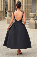 Fioreclo Clarabelle Midi Dress in Black