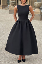 Fioreclo Clarabelle Midi Dress in Black