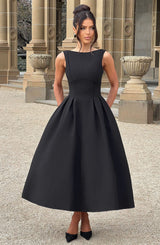 Fioreclo Clarabelle Midi Dress in Black