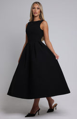 Fioreclo Clarabelle Midi Dress in Black