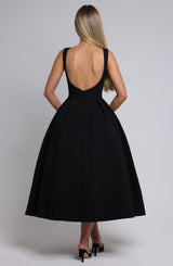 Fioreclo Clarabelle Midi Dress in Black