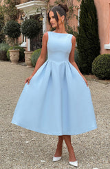 Fioreclo Clarabelle Midi Dress in Blue
