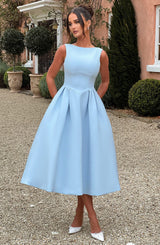 Fioreclo Clarabelle Midi Dress in Blue