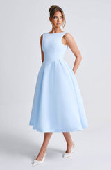 Fioreclo Clarabelle Midi Dress in Blue