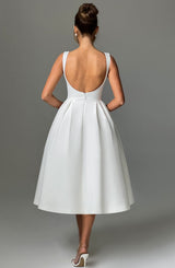 Fioreclo Clarabelle Midi Dress in Ivory