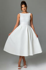 Fioreclo Clarabelle Midi Dress in Ivory
