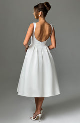 Fioreclo Clarabelle Midi Dress in Ivory
