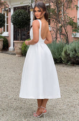 Fioreclo Clarabelle Midi Dress in Ivory