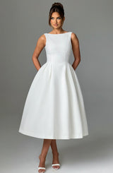 Fioreclo Clarabelle Midi Dress in Ivory
