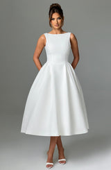 Fioreclo Clarabelle Midi Dress in Ivory