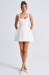 Fioreclo Clarette Mini Dress in Ivory