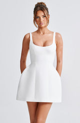 Fioreclo Clarette Mini Dress in Ivory