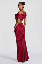 Fioreclo Claudine Maxi Skirt in Burgundy