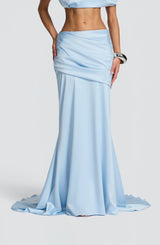 Fioreclo Claudine Maxi Skirt in Glacier Blue