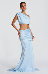 Fioreclo Claudine Maxi Skirt in Glacier Blue