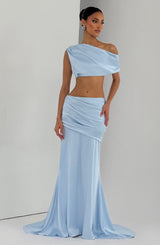 Fioreclo Claudine Maxi Skirt in Glacier Blue