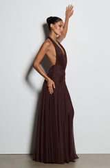 Fioreclo Cleora Maxi Dress in Plum Brown