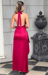 Fioreclo Coletta Maxi Dress in Burgundy