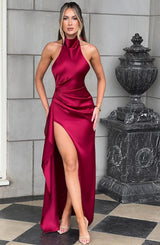 Fioreclo Coletta Maxi Dress in Burgundy