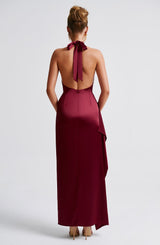 Fioreclo Coletta Maxi Dress in Burgundy