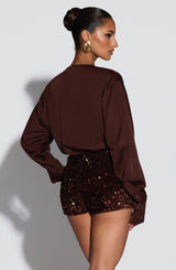Fioreclo Coralise Bodysuit in Plum Brown