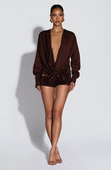 Fioreclo Coralise Bodysuit in Plum Brown
