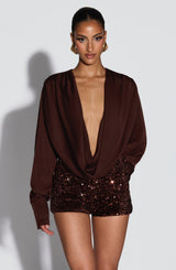Fioreclo Coralise Bodysuit in Plum Brown