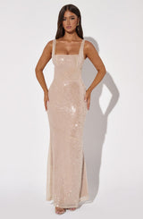 Fioreclo Corinna Maxi Dress in Nude