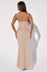 Fioreclo Corinna Maxi Dress in Nude