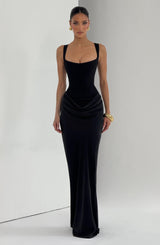 Fioreclo Cornalie Maxi Dress in Black