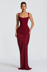 Fioreclo Cornalie Maxi Dress in Burgundy