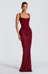 Fioreclo Cornalie Maxi Dress in Burgundy