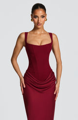 Fioreclo Cornalie Maxi Dress in Burgundy